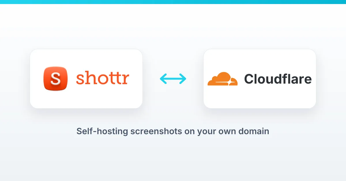 Shottr and Cloudflare logos linked by a double-headed arrow